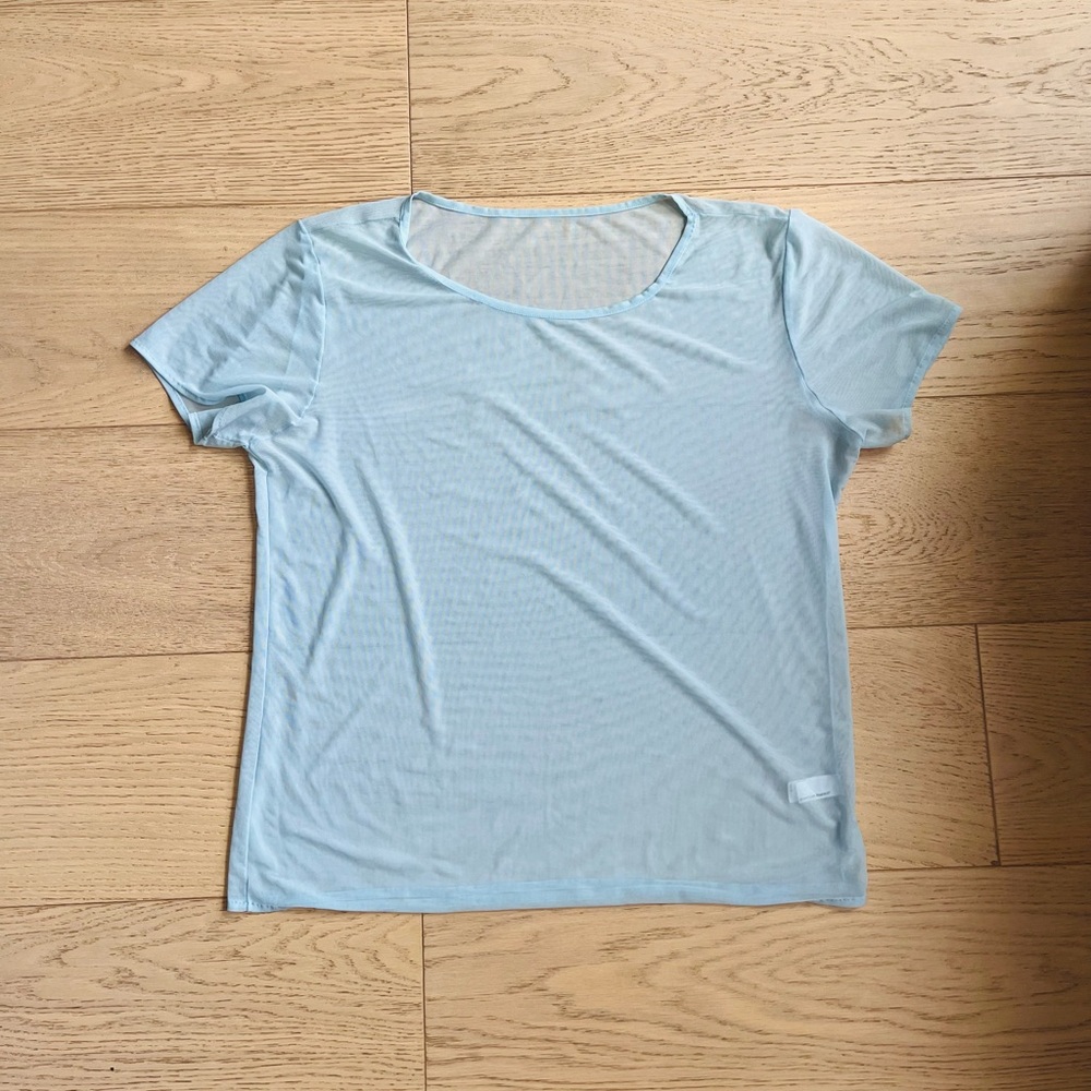 American Apparel Micro Mesh Tee in Ice Blue
